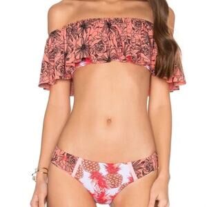 Maaji Boogie Wonderland Ruffle Off Shoulder Bikini Set Swim suit